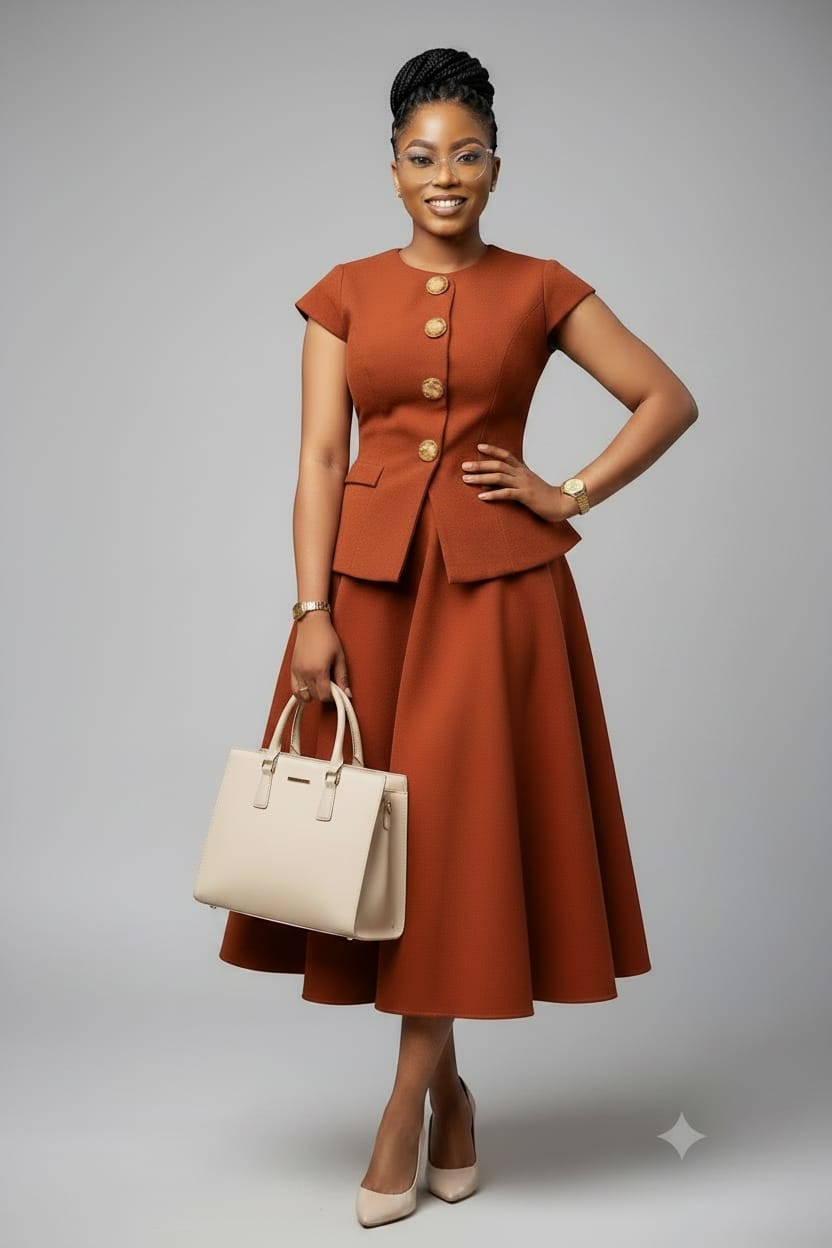 The Rust Peplum Co-ord Set