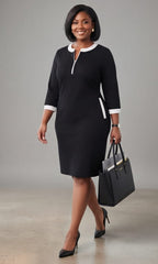 The Monochrome Contrast Shift Dress