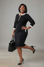 The Monochrome Contrast Shift Dress