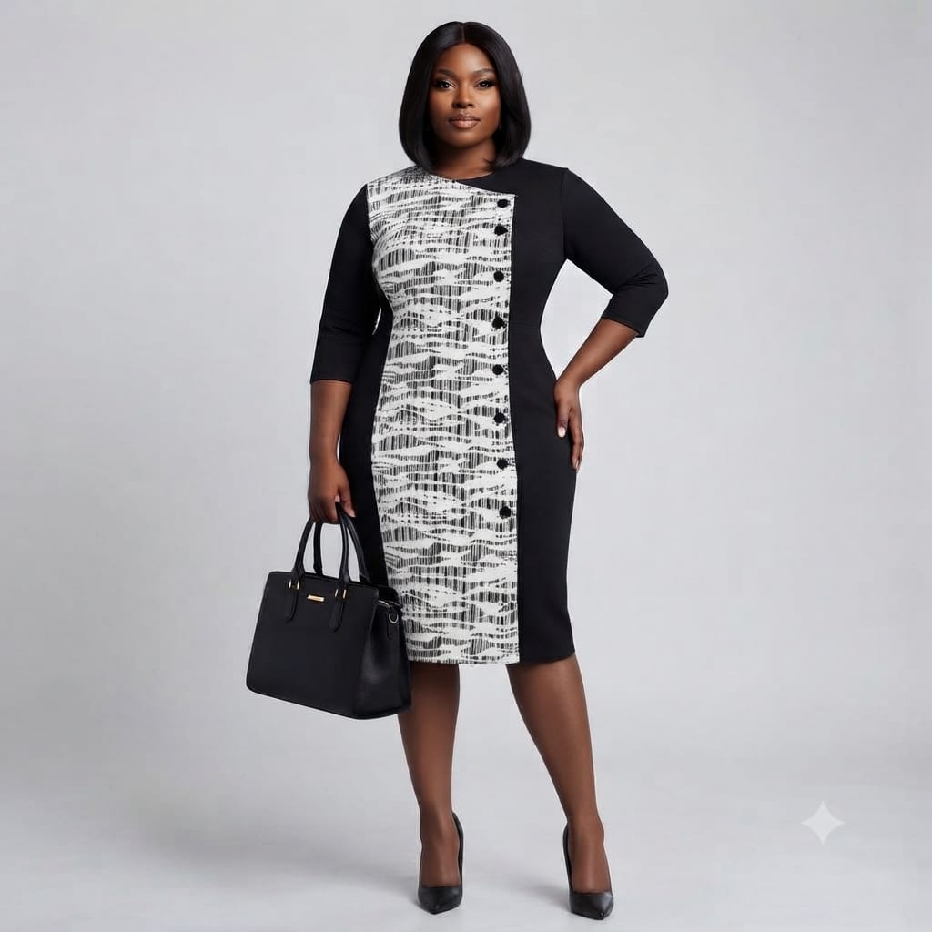 The Abstract Panel Button Dress