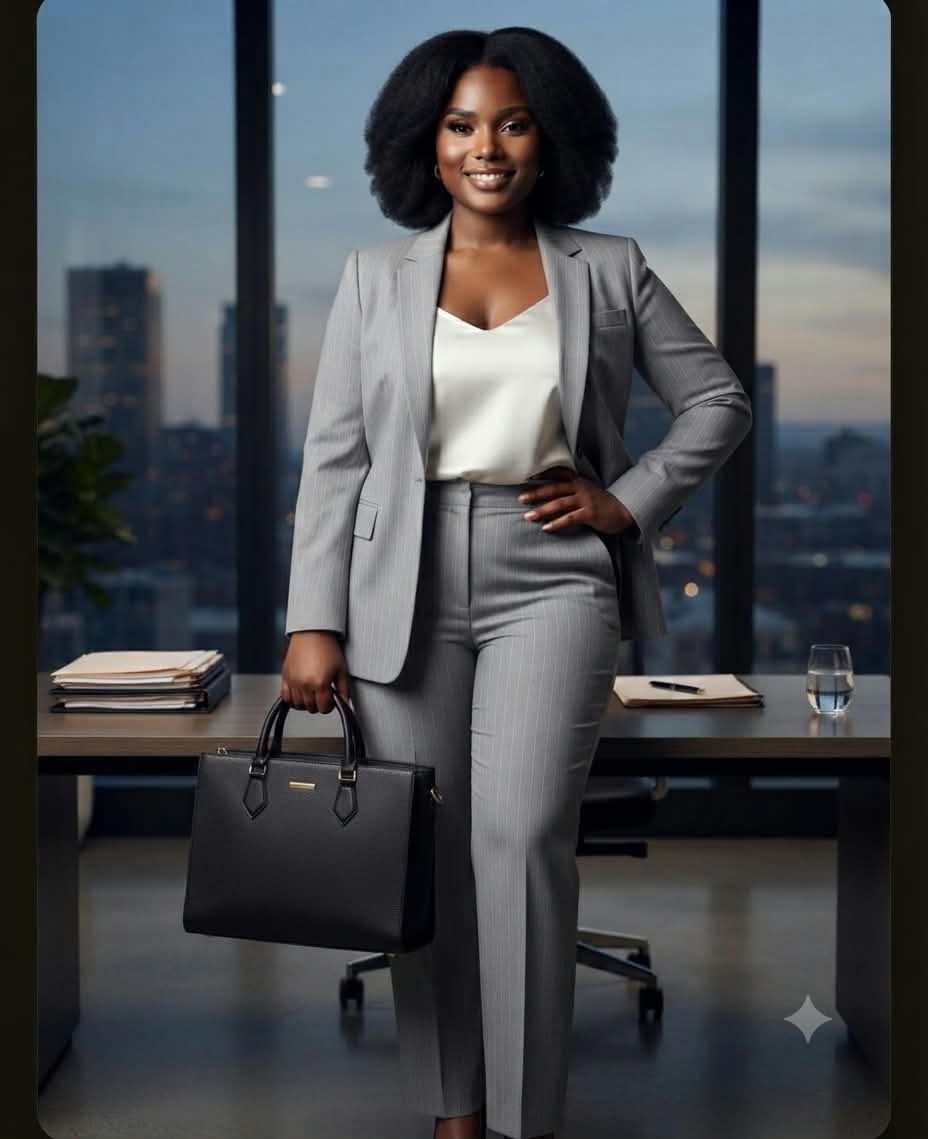 Grey Pinstripe Power Suit