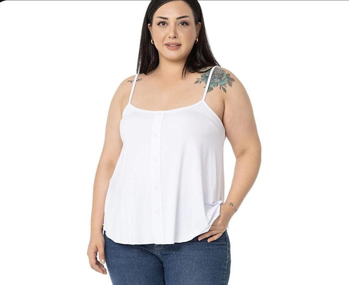White Adjustable Cami Top