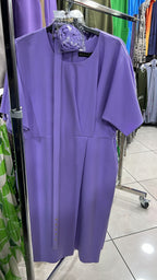 Lavender Belted Midi Dress