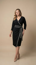 Midi Dress with Piping Detail