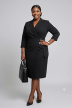 Black Belted Blazer Dress