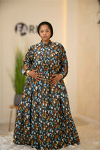 Black Floral Button-Down Maxi Dress