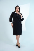 Black & White Contrast Zip Dress