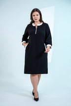 Black & White Contrast Zip Dress
