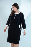 Black & White Contrast Zip Dress