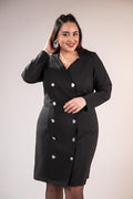 Plus Size Double-Breasted Blazer Dress