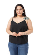 Black Adjustable Spaghetti Strap Cami Top – Plus Size