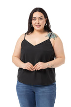 Black Adjustable Spaghetti Strap Cami Top – Plus Size
