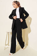 Black Double-Button Blazer Set