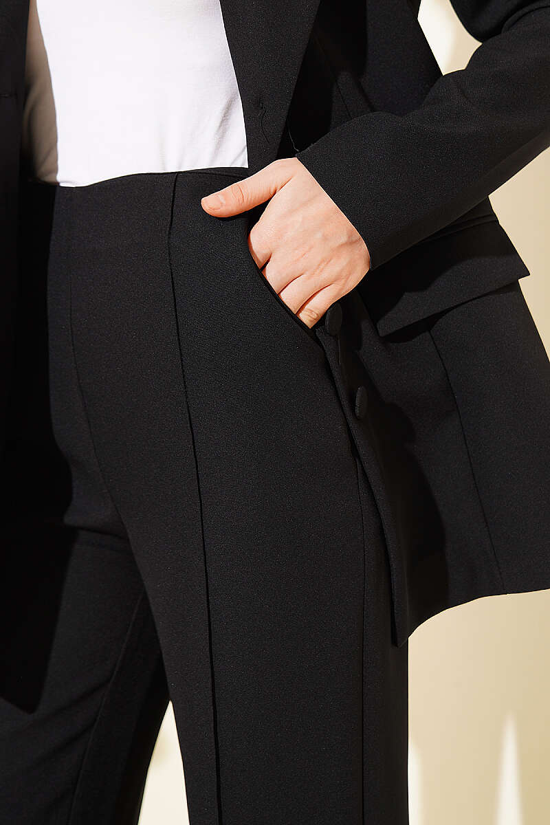 Black Double-Button Blazer Set