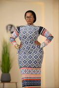Geometric Print Bodycon Dress