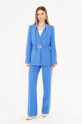Royal Purple Gold-Buckle Belted Set