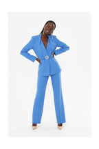 Royal Blue Gold-Buckle Belted Set