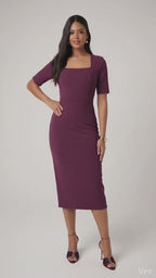 Plum Sleeveless Midi Woven Dress