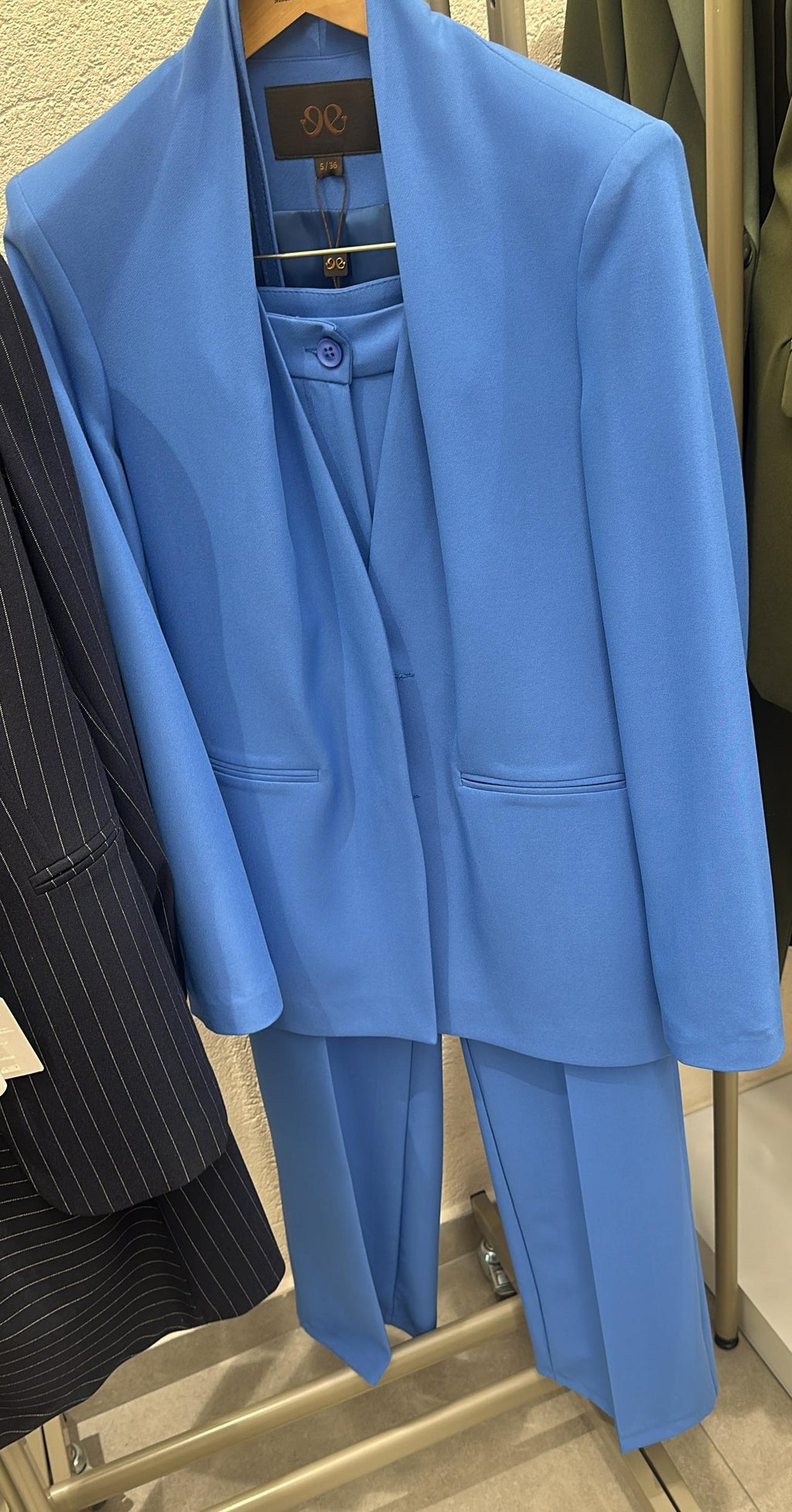 Royal Blue Gold-Buckle Belted Set