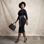 Midi Dress with Piping Detail
