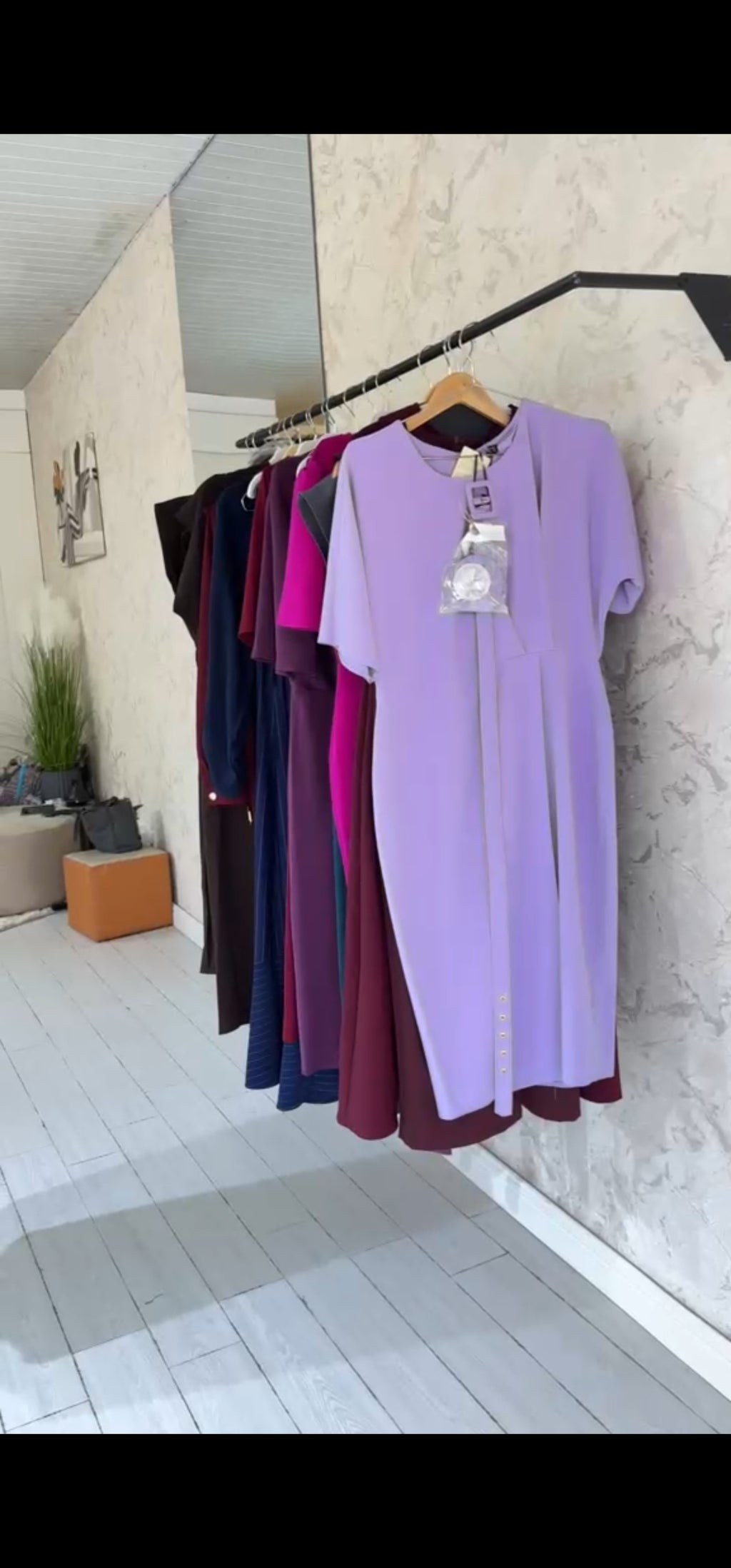 Lavender Belted Midi Dress