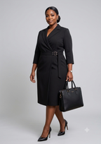 Black Belted Blazer Dress