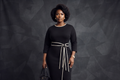 Midi Dress with Piping Detail