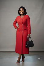 Scarlet Double-Breasted Blazer Dress