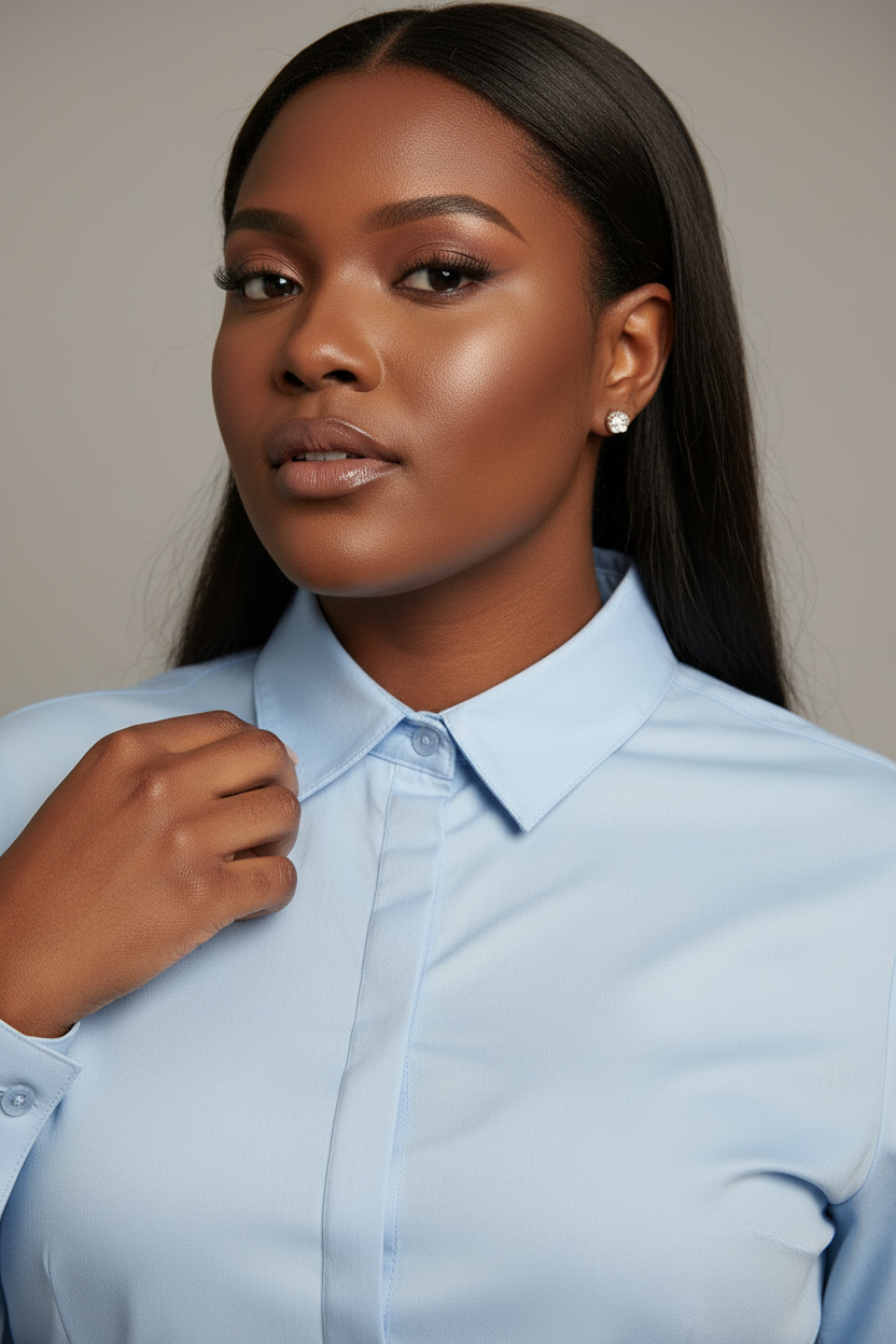 Slim-Fit Hidden Button Shirt