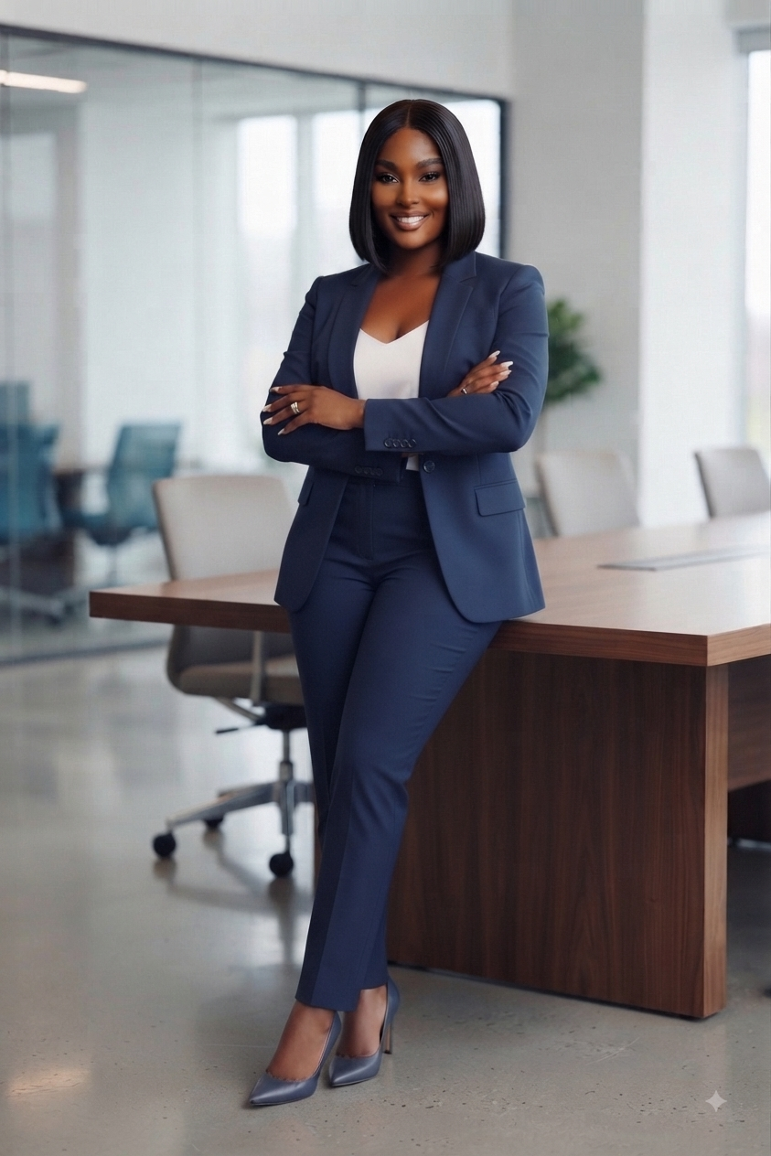 Navy Power Suit Co-ord