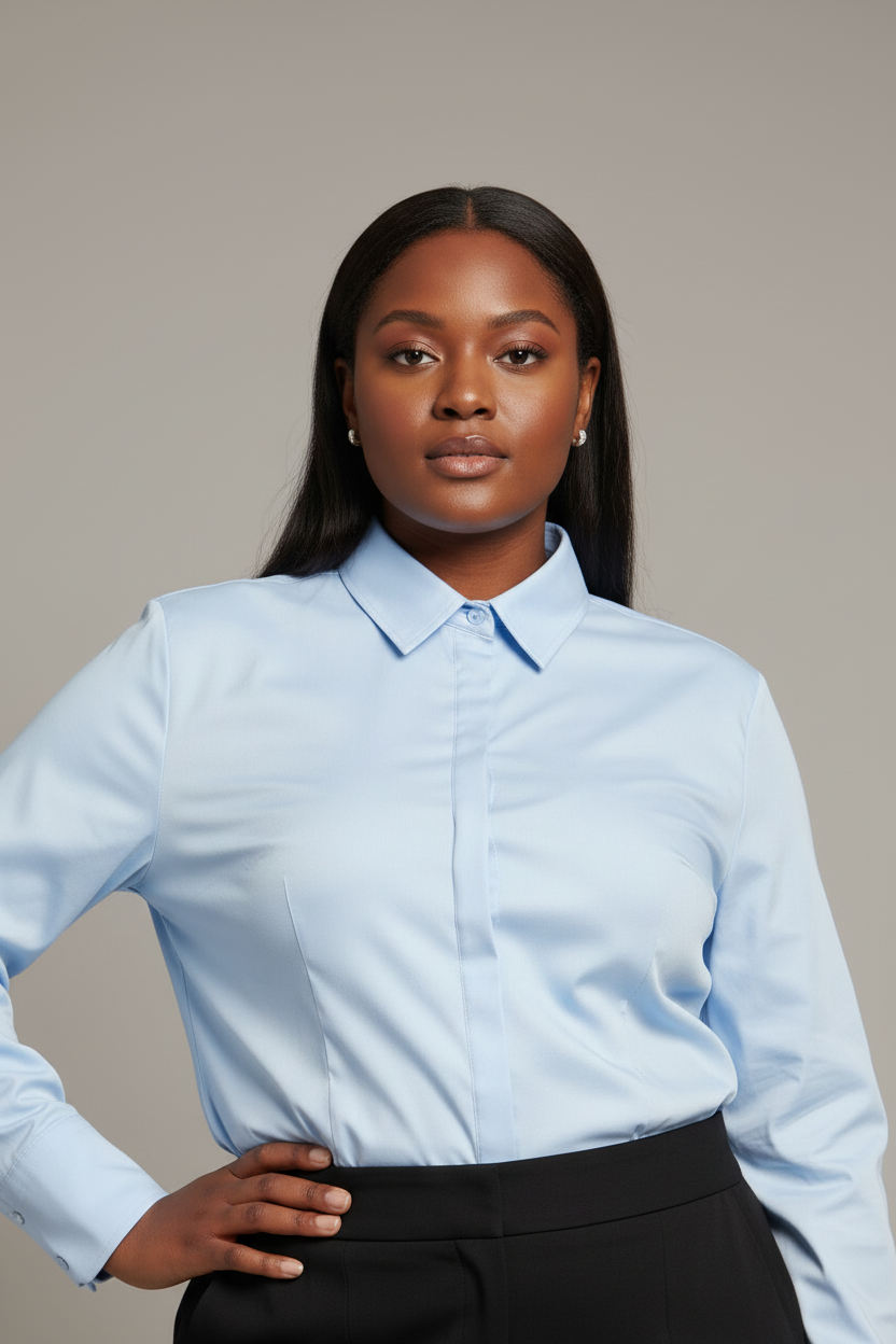 Slim-Fit Hidden Button Shirt