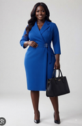 Cobalt Blue Wrap Blazer Dress