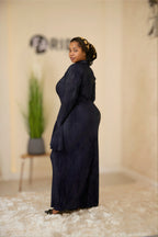 Navy Blue Glitter Maxi Dress