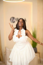 White Ruffle Babydoll Mini Dress